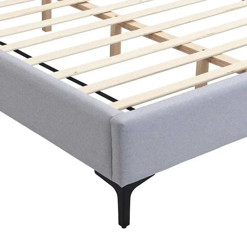 Letto King imbottito in bouclé bianco con luci e mensole, 2 persone