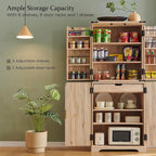 Mobile contenitore scanalato a 4 ante, Rovere Bianco/Naturale/Verde Militare, H 183 cm