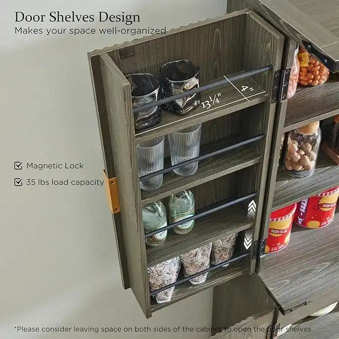 Mobile contenitore scanalato a 4 ante, Rovere Bianco/Naturale/Verde Militare, H 183 cm