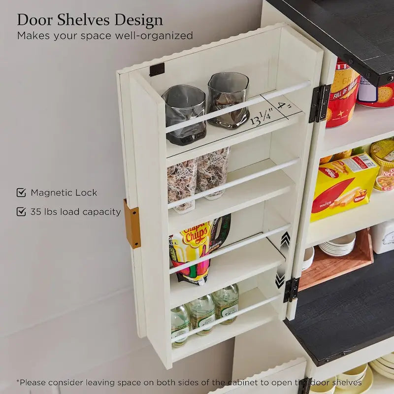 Mobile contenitore scanalato a 4 ante, Rovere Bianco/Naturale/Verde Militare, H 183 cm
