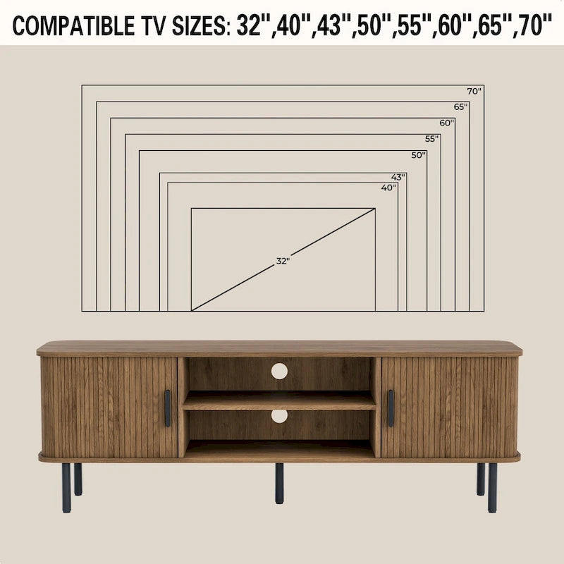 Mobile TV Tambour con consolle multimediale per TV fino a 55 pollici