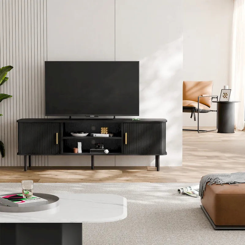 Mobile TV Tambour con consolle multimediale per TV fino a 55 pollici