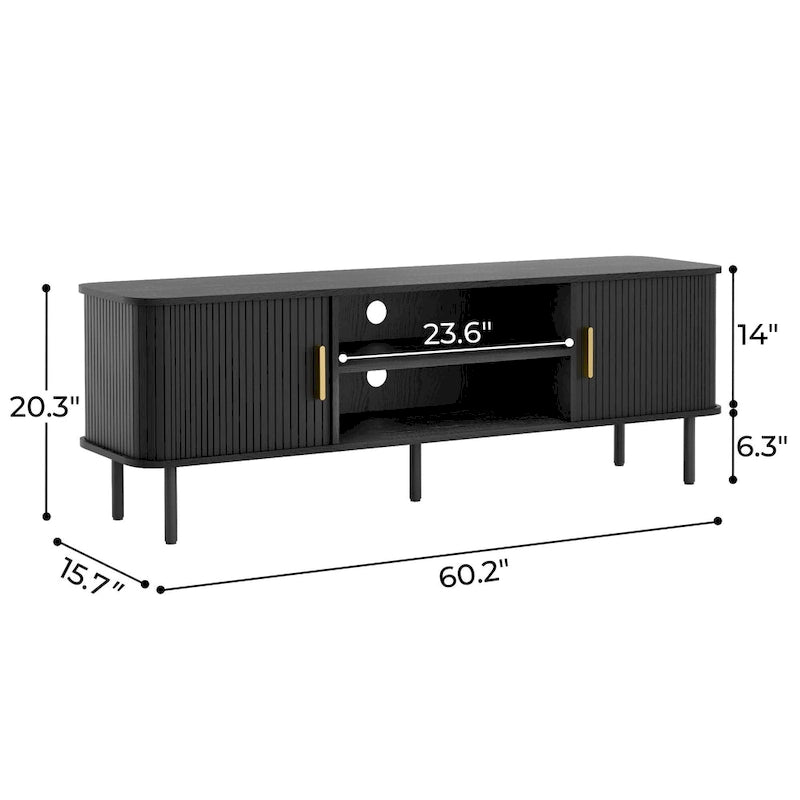 Mobile TV Tambour con consolle multimediale per TV fino a 55 pollici