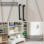 Mobiletto da cucina a sportello scorrevole stile rustico, 5 ripiani, montaggio per 1 persona