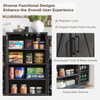 Mobiletto da cucina a sportello scorrevole stile rustico, 5 ripiani, montaggio per 1 persona