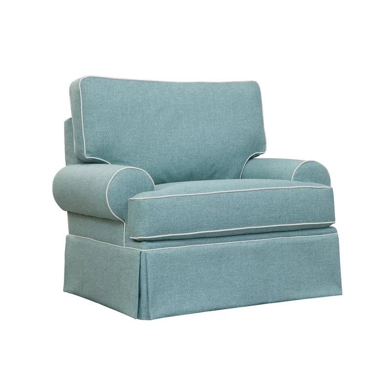Poltrona imbottita Aqua, stile costiero, seduta singola