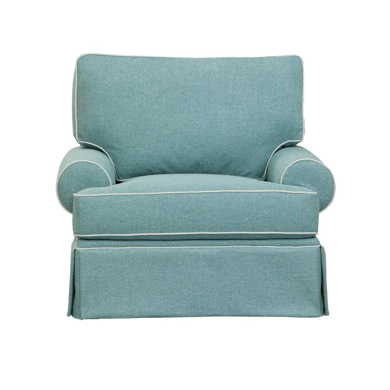 Poltrona imbottita Aqua, stile costiero, seduta singola