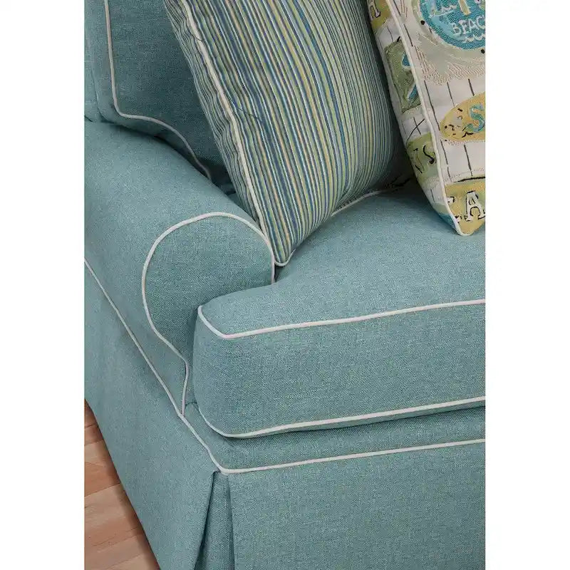 Poltrona imbottita Aqua, stile costiero, seduta singola