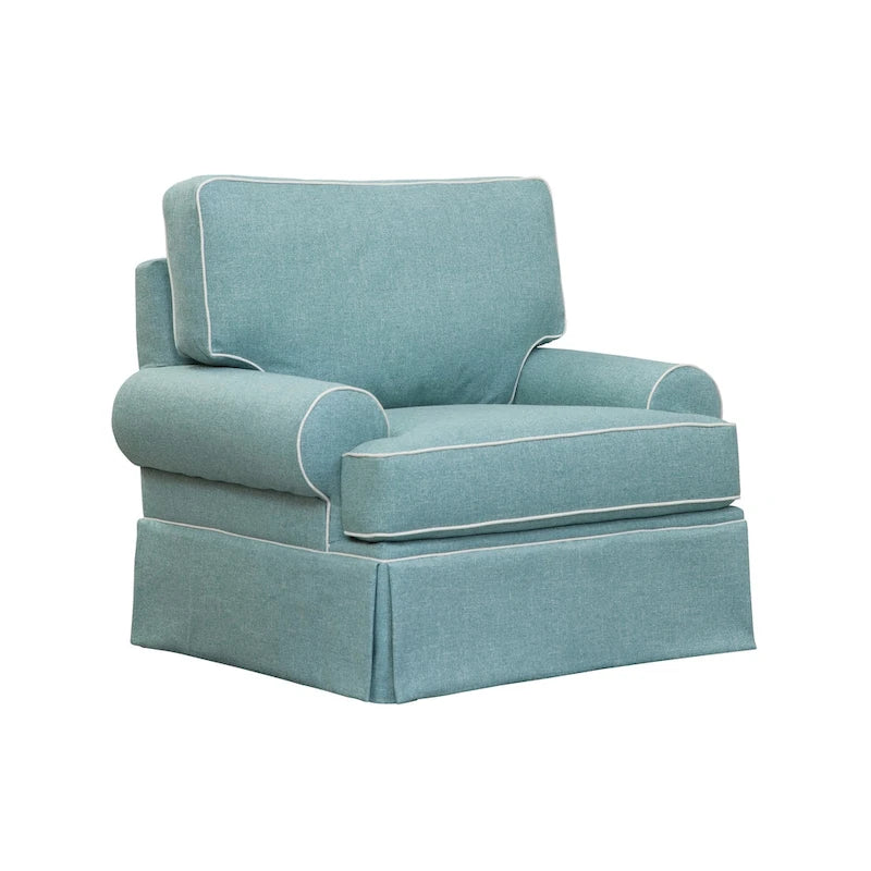 Poltrona imbottita Aqua, stile costiero, seduta singola