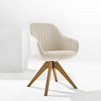 Sedia direzionale girevole classica Art Leon con gambe in legno