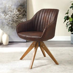 Sedia direzionale girevole classica Art Leon con gambe in legno