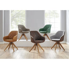 Sedia direzionale girevole classica Art Leon con gambe in legno