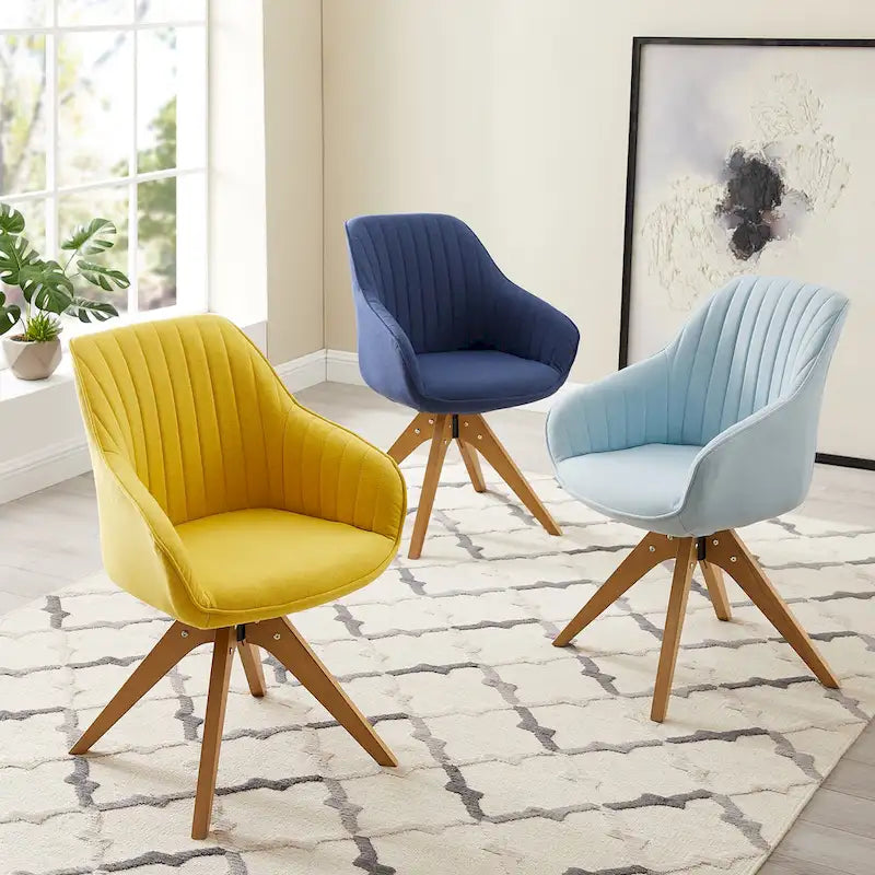 Sedia direzionale girevole classica Art Leon con gambe in legno