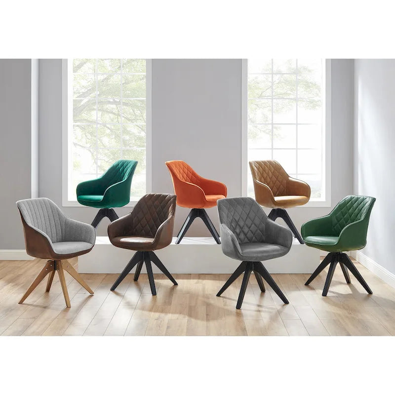Sedia direzionale girevole classica Art Leon con gambe in legno