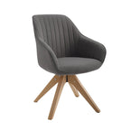 Sedia direzionale girevole classica Art Leon con gambe in legno