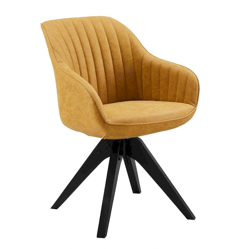 Sedia direzionale girevole classica Art Leon con gambe in legno