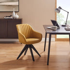 Sedia direzionale girevole classica Art Leon con gambe in legno