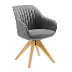 Sedia direzionale girevole classica Art Leon con gambe in legno