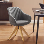 Sedia direzionale girevole classica Art Leon con gambe in legno