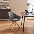 Sedia direzionale girevole classica Art Leon con gambe in legno