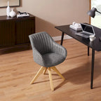 Sedia direzionale girevole classica Art Leon con gambe in legno
