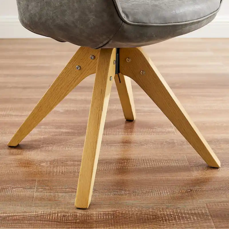 Sedia direzionale girevole classica Art Leon con gambe in legno