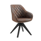 Sedia direzionale girevole classica Art Leon con gambe in legno