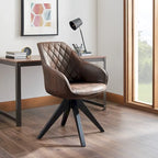 Sedia direzionale girevole classica Art Leon con gambe in legno