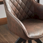 Sedia direzionale girevole classica Art Leon con gambe in legno