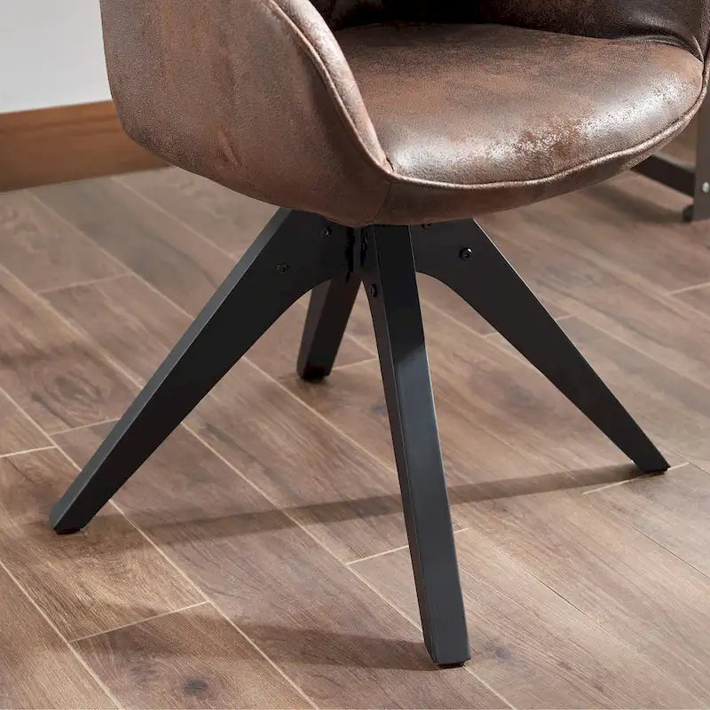 Sedia direzionale girevole classica Art Leon con gambe in legno