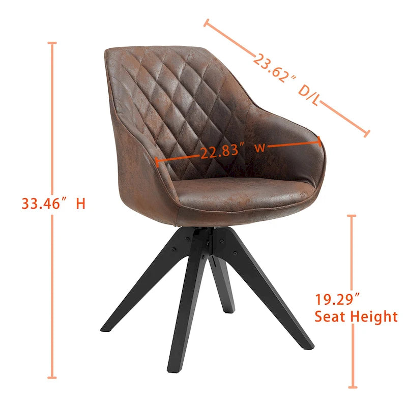 Sedia direzionale girevole classica Art Leon con gambe in legno