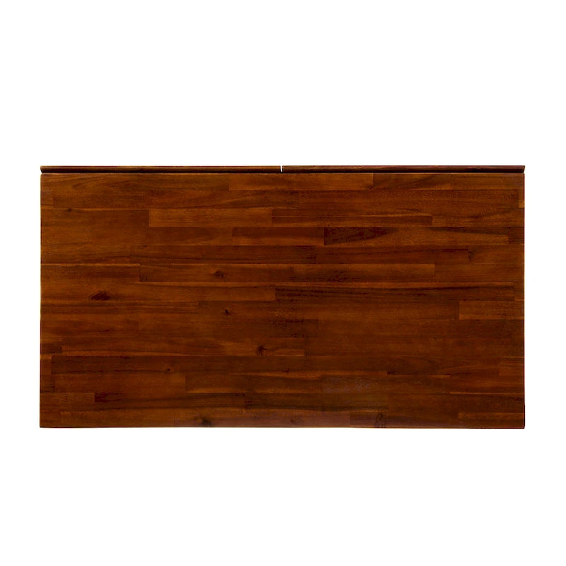 Scrivania da ufficio industriale in legno di acacia, quercia scura, 1 persona