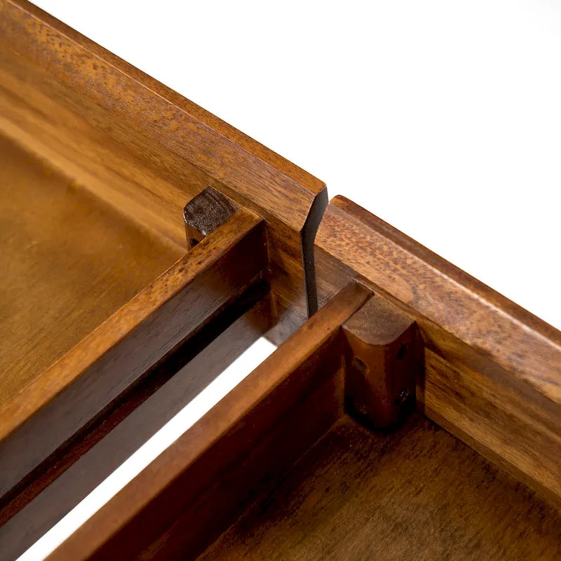 Scrivania da ufficio industriale in legno di acacia, quercia scura, 1 persona