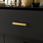 Comò doppio a 6 cassetti bianco/nero, stile Mid-Century, utente singolo