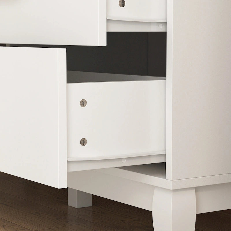 Comò doppio a 6 cassetti bianco/nero, stile Mid-Century, utente singolo