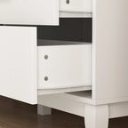 Comò doppio a 6 cassetti bianco/nero, stile Mid-Century, utente singolo