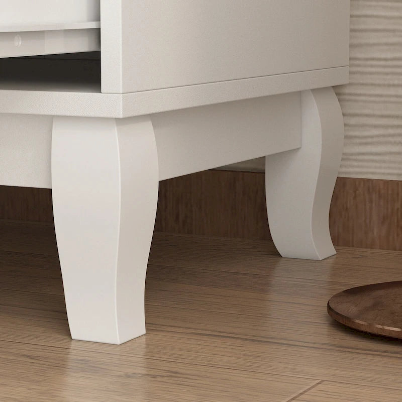 Comò doppio a 6 cassetti bianco/nero, stile Mid-Century, utente singolo
