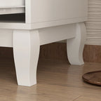 Comò doppio a 6 cassetti bianco/nero, stile Mid-Century, utente singolo