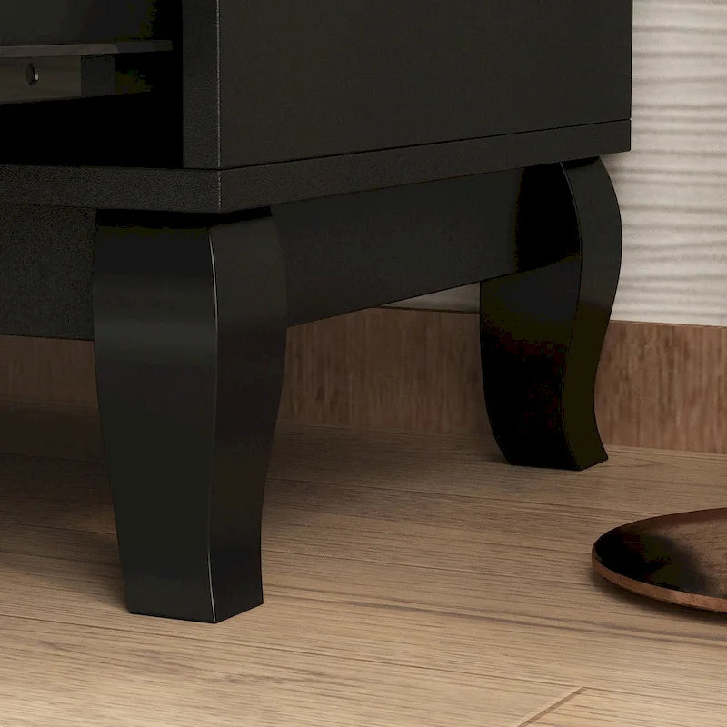 Comò doppio a 6 cassetti bianco/nero, stile Mid-Century, utente singolo