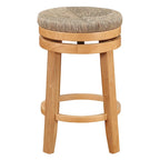 Sgabello girevole da banco bianco sporco/naturale, seduta in giunco intrecciato, set da 2