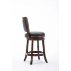 Sgabello da bancone girevole in similpelle – Nero / Cappuccino / Ciliegio / Marrone / Castagno / Sandrift invecchiato, 1 posto