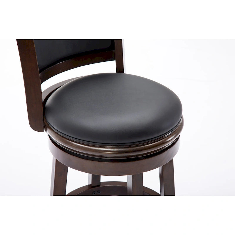 Sgabello da bancone girevole in similpelle – Nero / Cappuccino / Ciliegio / Marrone / Castagno / Sandrift invecchiato, 1 posto