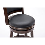 Sgabello da bancone girevole in similpelle – Nero / Cappuccino / Ciliegio / Marrone / Castagno / Sandrift invecchiato, 1 posto