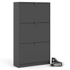 Scarpiera scandinava a 3 cassetti Nera opaca / Bianca / Grigia opaca (Montaggio per 1 persona)