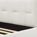 Divano Letto Rivestito in Velluto Trapuntato color Cammello / Bianco / Grigio con Letto Estraibile, per 2 Persone