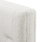 Divano Letto Rivestito in Velluto Trapuntato color Cammello / Bianco / Grigio con Letto Estraibile, per 2 Persone