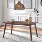 Set da pranzo moderno di metà secolo, 7 pezzi, color noce, 6 posti