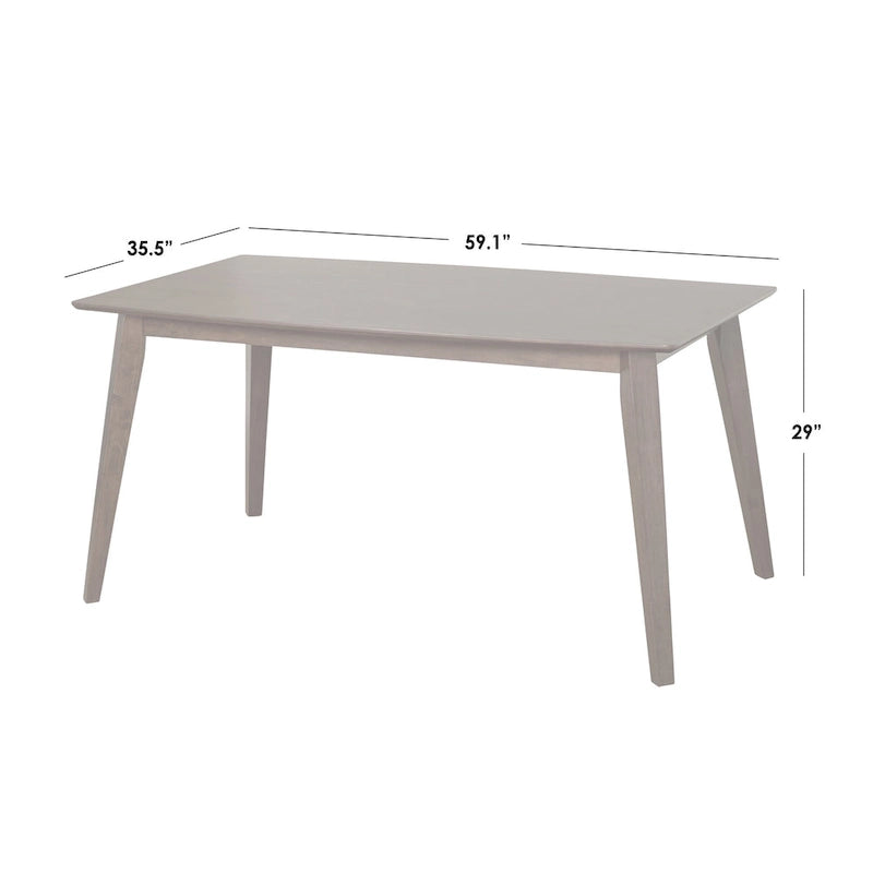 Set da pranzo moderno di metà secolo, 7 pezzi, color noce, 6 posti