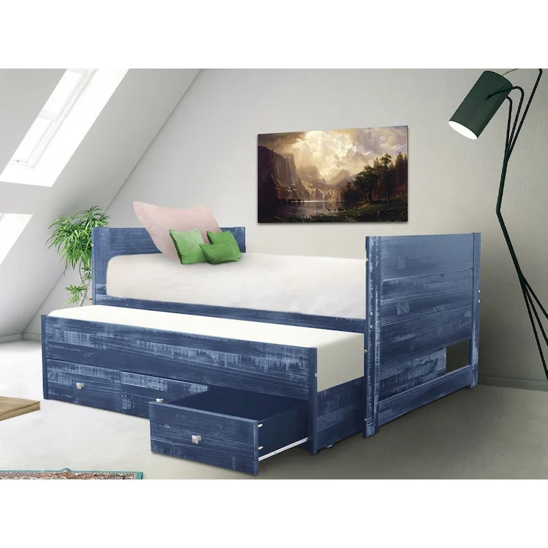 Taylor & Olive Begonia Letto Matrimoniale con Rotelle Doppie e 3 Cassetti Integrati
