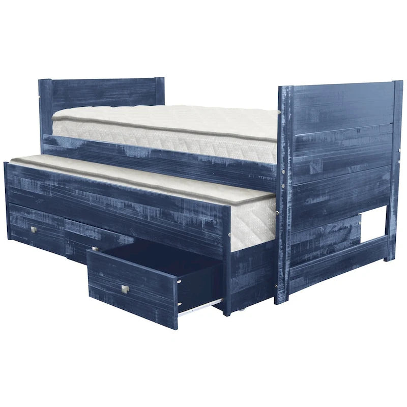 Taylor & Olive Begonia Letto Matrimoniale con Rotelle Doppie e 3 Cassetti Integrati